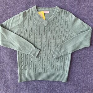 Vintage Medalist Sweater Mens Medium Green Cable Knit Acrylic Pullover Korea 90s